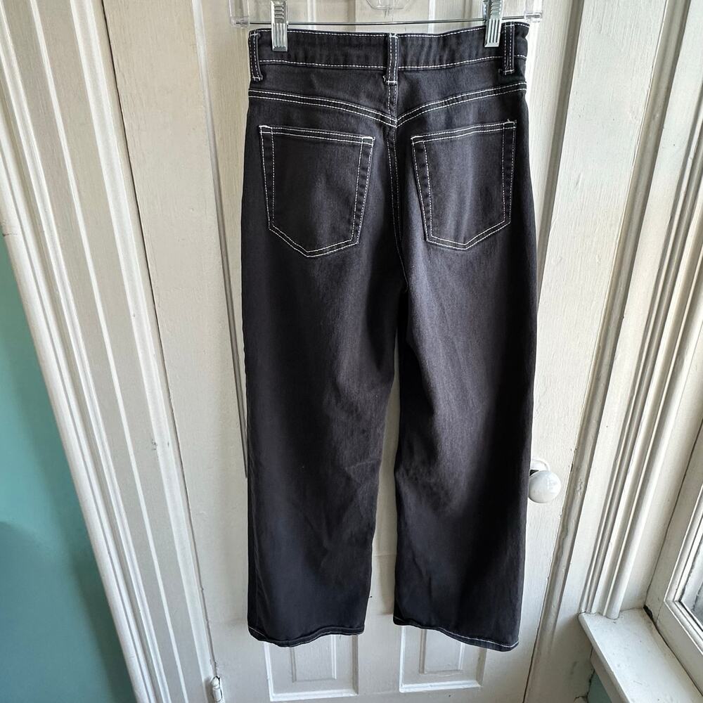 Divided by H&M Black Contrast Stitch Wide Leg Jeans | Size 4 - Picture 4 of 8
